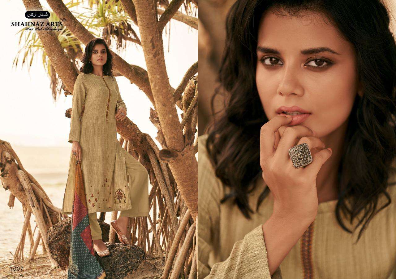 ZARSA BY SHAHNAZ ARTS 1001 TO 1008 SERIES SUITS BEAUTIFUL FANCY COLORFUL STYLISH PARTY WEAR & OCCASIONAL WEAR PASHMINA PRINTED WITH EMBROIDERY DRESSES AT WHOLESALE PRICE