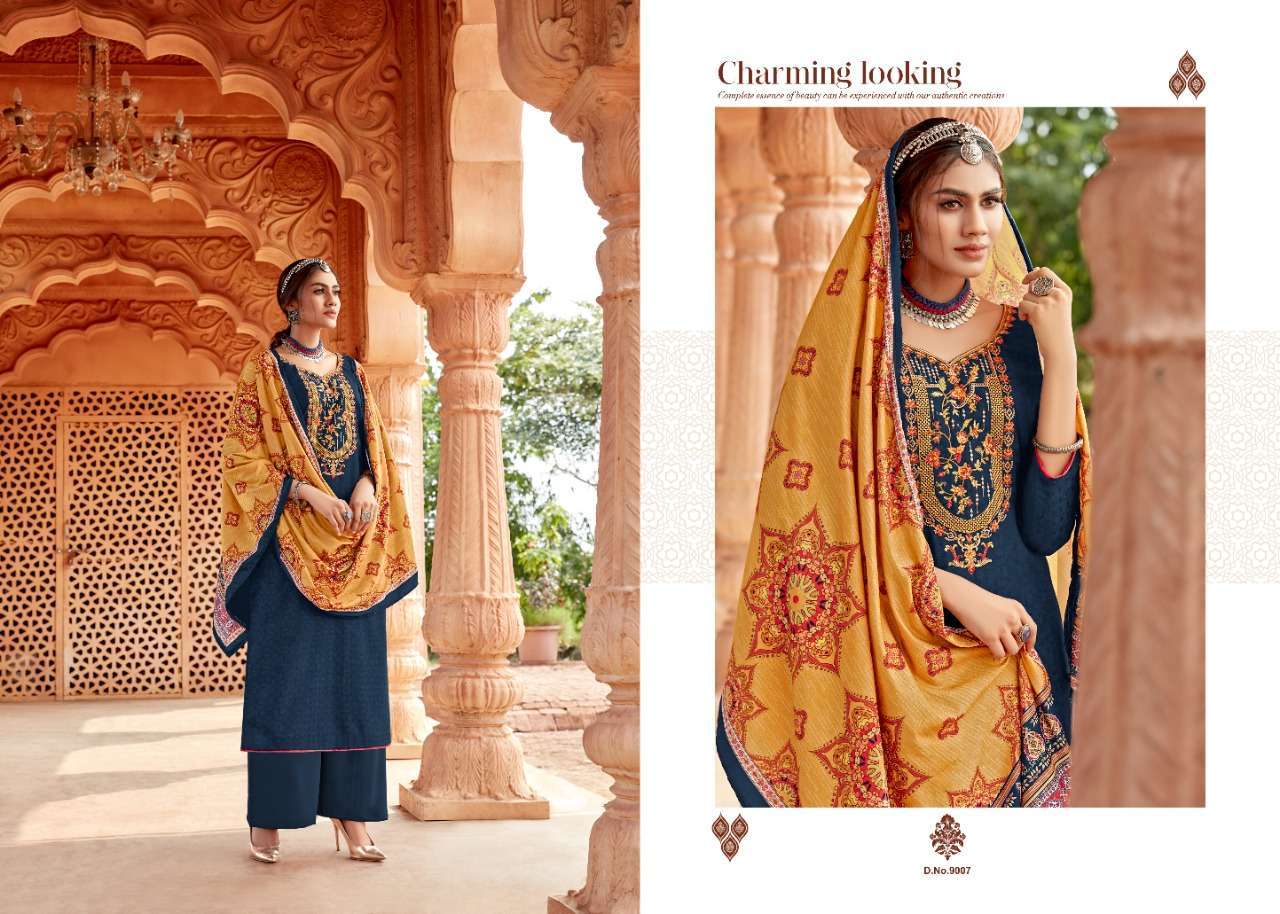 AMAYAH VOL-9 BY ZSM 9001 TO 9008 SERIES SUITS BEAUTIFUL FANCY COLORFUL STYLISH PARTY WEAR & OCCASIONAL WEAR I BALL PASHMINA PRINTED WITH EMBROIDERY DRESSES AT WHOLESALE PRICE