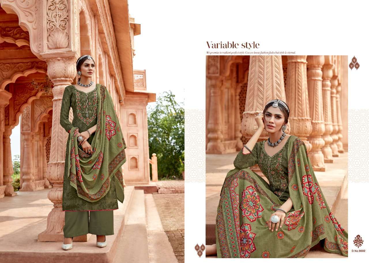 AMAYAH VOL-9 BY ZSM 9001 TO 9008 SERIES SUITS BEAUTIFUL FANCY COLORFUL STYLISH PARTY WEAR & OCCASIONAL WEAR I BALL PASHMINA PRINTED WITH EMBROIDERY DRESSES AT WHOLESALE PRICE
