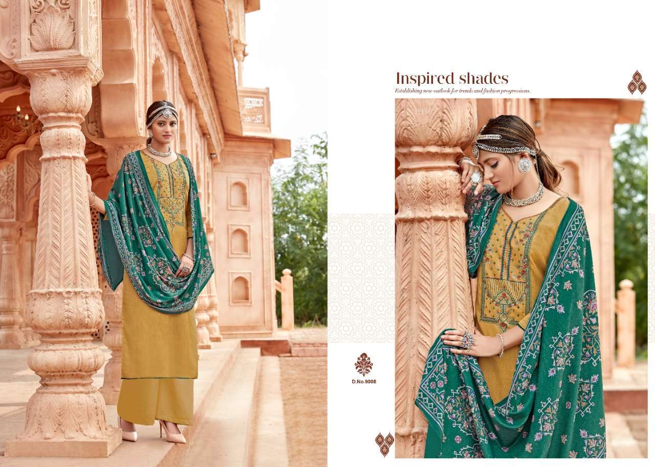 AMAYAH VOL-9 BY ZSM 9001 TO 9008 SERIES SUITS BEAUTIFUL FANCY COLORFUL STYLISH PARTY WEAR & OCCASIONAL WEAR I BALL PASHMINA PRINTED WITH EMBROIDERY DRESSES AT WHOLESALE PRICE