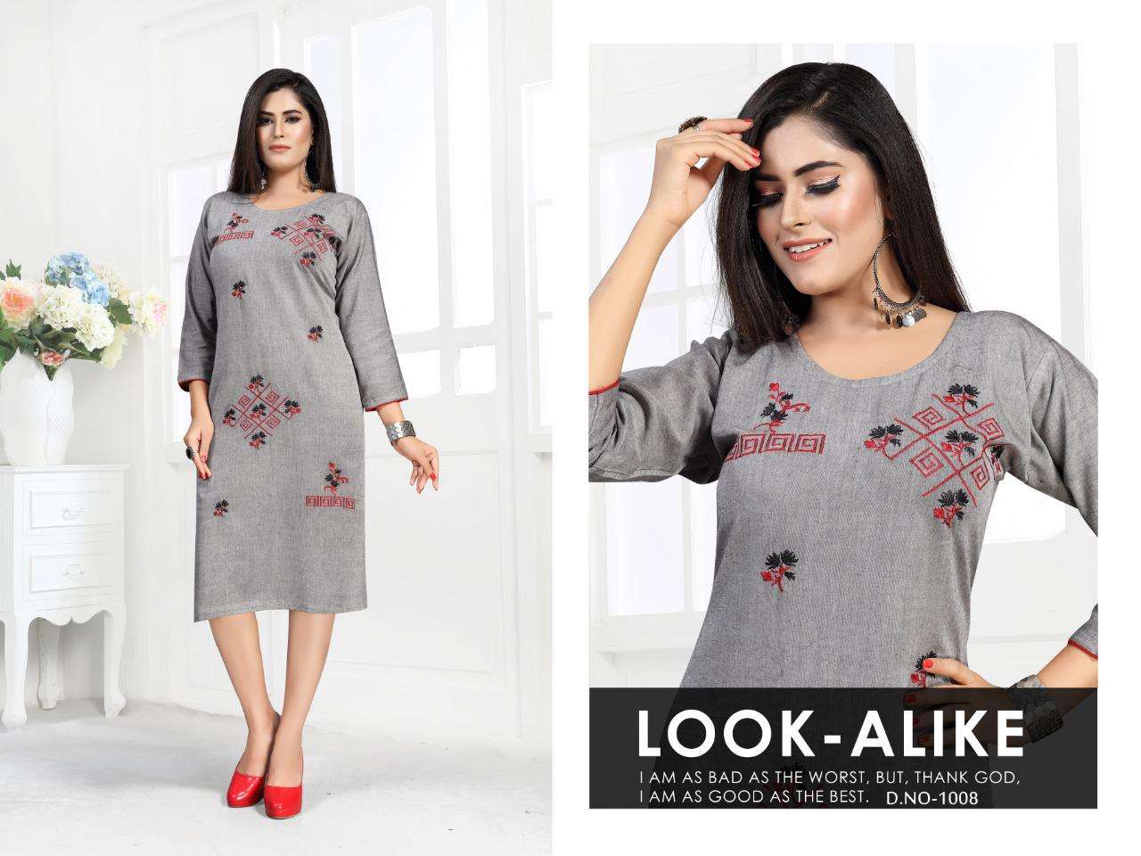 MAXIMA BY S S KURTIS 1001 TO 1008 SERIES STYLISH FANCY BEAUTIFUL COLORFUL CASUAL WEAR & ETHNIC WEAR RAYON FLEX EMBROIDERED KURTIS AT WHOLESALE PRICE