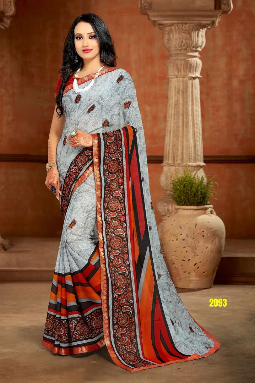 MUSKAN BY HAYTEE 2091 TO 2102 SERIES INDIAN TRADITIONAL WEAR COLLECTION BEAUTIFUL STYLISH FANCY COLORFUL PARTY WEAR & OCCASIONAL WEAR RENIAL PRINTED SAREES AT WHOLESALE PRICE