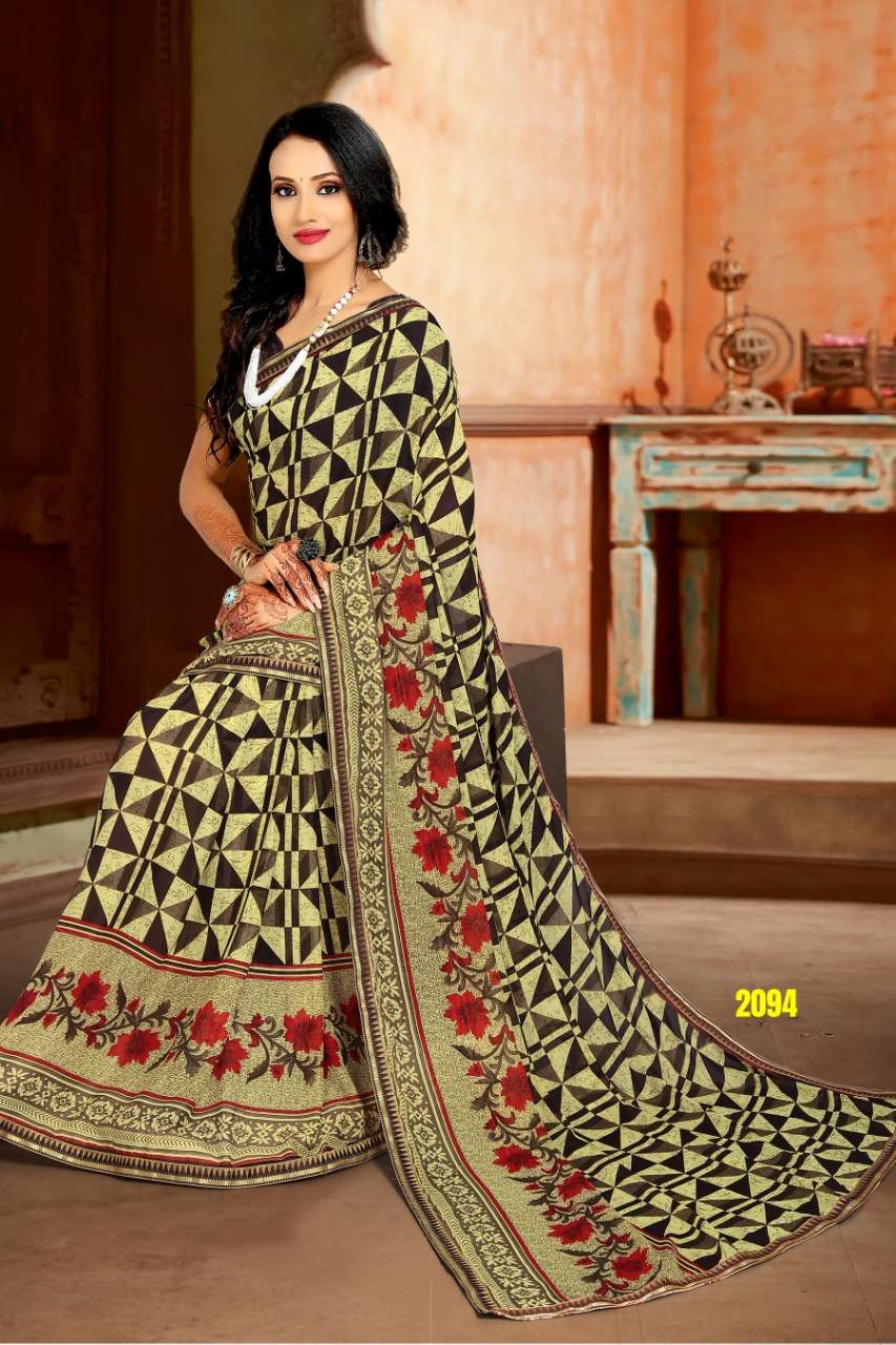 MUSKAN BY HAYTEE 2091 TO 2102 SERIES INDIAN TRADITIONAL WEAR COLLECTION BEAUTIFUL STYLISH FANCY COLORFUL PARTY WEAR & OCCASIONAL WEAR RENIAL PRINTED SAREES AT WHOLESALE PRICE