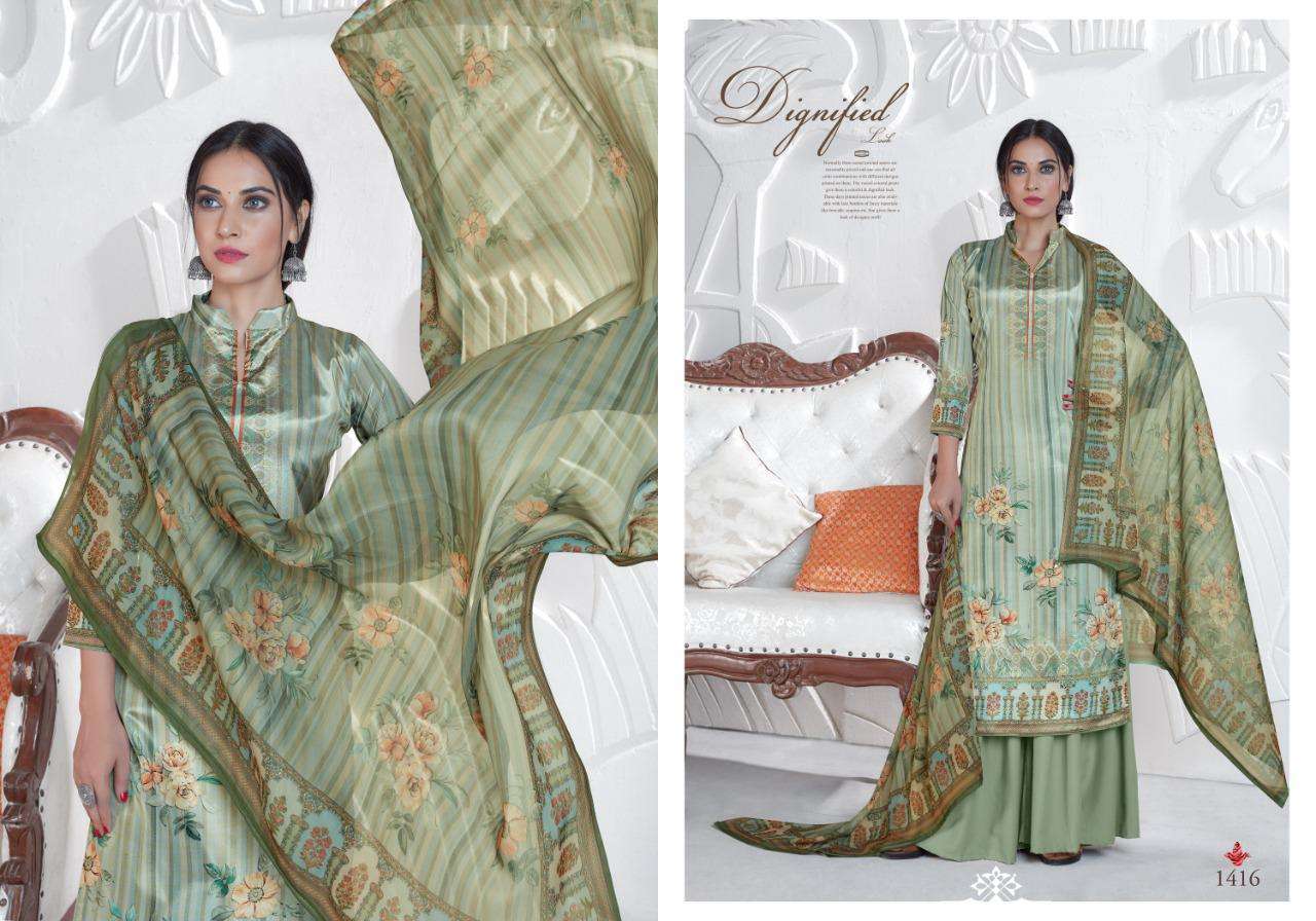 SHAN-E-PUNJAB BY RANI TRENDZ 1414 TO 1421 SERIES INDIAN TRADITIONAL WEAR COLLECTION BEAUTIFUL STYLISH FANCY COLORFUL PARTY WEAR & OCCASIONAL WEAR HEAVY SILK CREPE DRESSES AT WHOLESALE PRICE