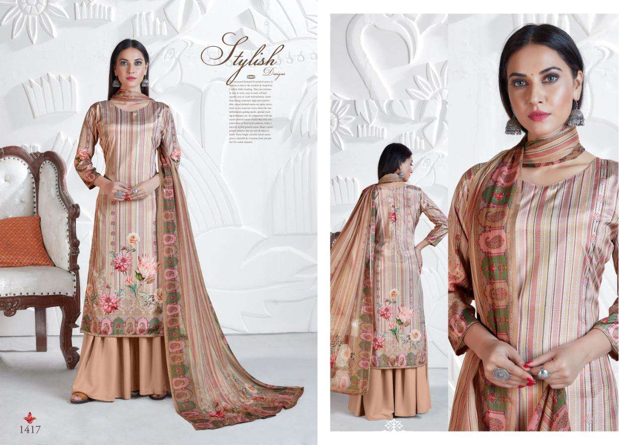 SHAN-E-PUNJAB BY RANI TRENDZ 1414 TO 1421 SERIES INDIAN TRADITIONAL WEAR COLLECTION BEAUTIFUL STYLISH FANCY COLORFUL PARTY WEAR & OCCASIONAL WEAR HEAVY SILK CREPE DRESSES AT WHOLESALE PRICE