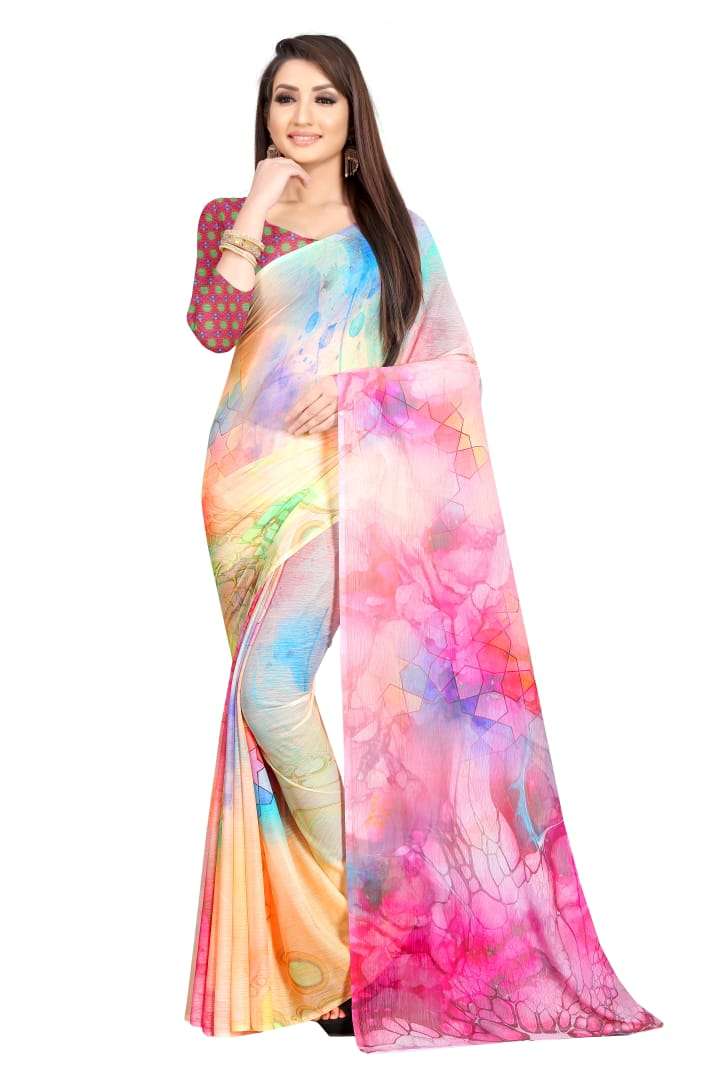 BOLLYWOOD BY MOTI TEXTILE 01 TO 04 SERIES INDIAN TRADITIONAL WEAR COLLECTION BEAUTIFUL STYLISH FANCY COLORFUL PARTY WEAR & OCCASIONAL WEAR SOFT CHIFFON SAREES AT WHOLESALE PRICE