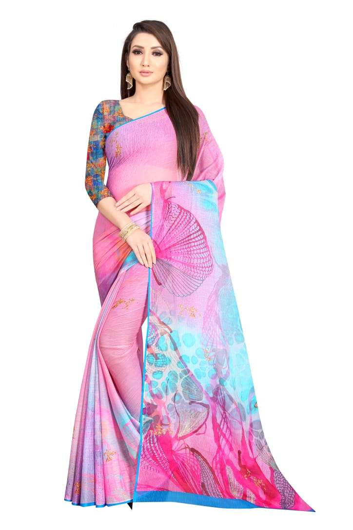 BOLLYWOOD BY MOTI TEXTILE 01 TO 04 SERIES INDIAN TRADITIONAL WEAR COLLECTION BEAUTIFUL STYLISH FANCY COLORFUL PARTY WEAR & OCCASIONAL WEAR SOFT CHIFFON SAREES AT WHOLESALE PRICE