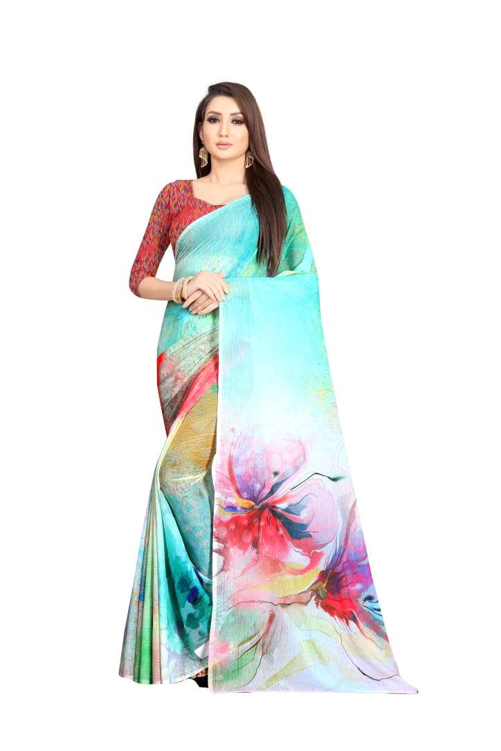 BOLLYWOOD BY MOTI TEXTILE 01 TO 04 SERIES INDIAN TRADITIONAL WEAR COLLECTION BEAUTIFUL STYLISH FANCY COLORFUL PARTY WEAR & OCCASIONAL WEAR SOFT CHIFFON SAREES AT WHOLESALE PRICE
