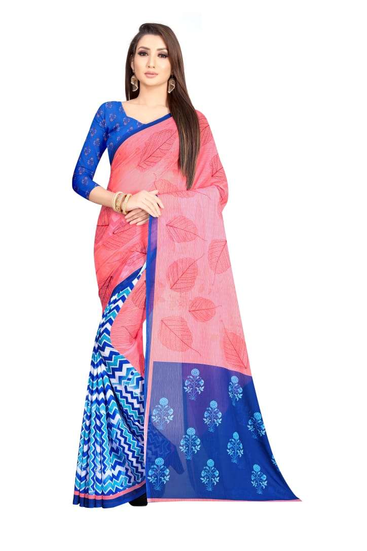 BATIK PRINT VOL-2 BY MOTI TEXTILE 201 TO 207 SERIES INDIAN TRADITIONAL WEAR COLLECTION BEAUTIFUL STYLISH FANCY COLORFUL PARTY WEAR & OCCASIONAL WEAR SOFT CHIFFON SAREES AT WHOLESALE PRICE