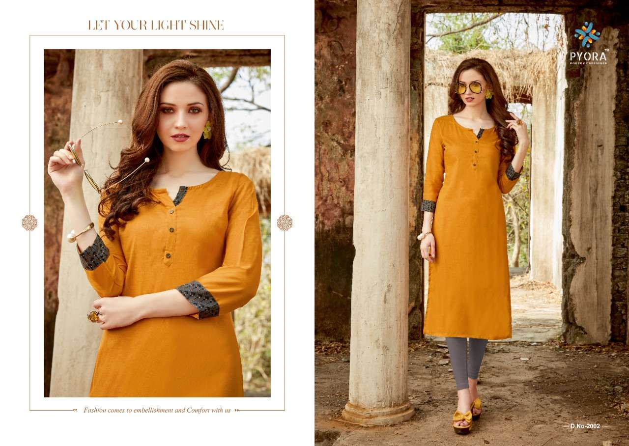 THAVKI VOL-2 BY PYORA 2001 TO 2006 SERIES STYLISH FANCY BEAUTIFUL COLORFUL CASUAL WEAR & ETHNIC WEAR PURE RAYON SLUB KURTIS AT WHOLESALE PRICE