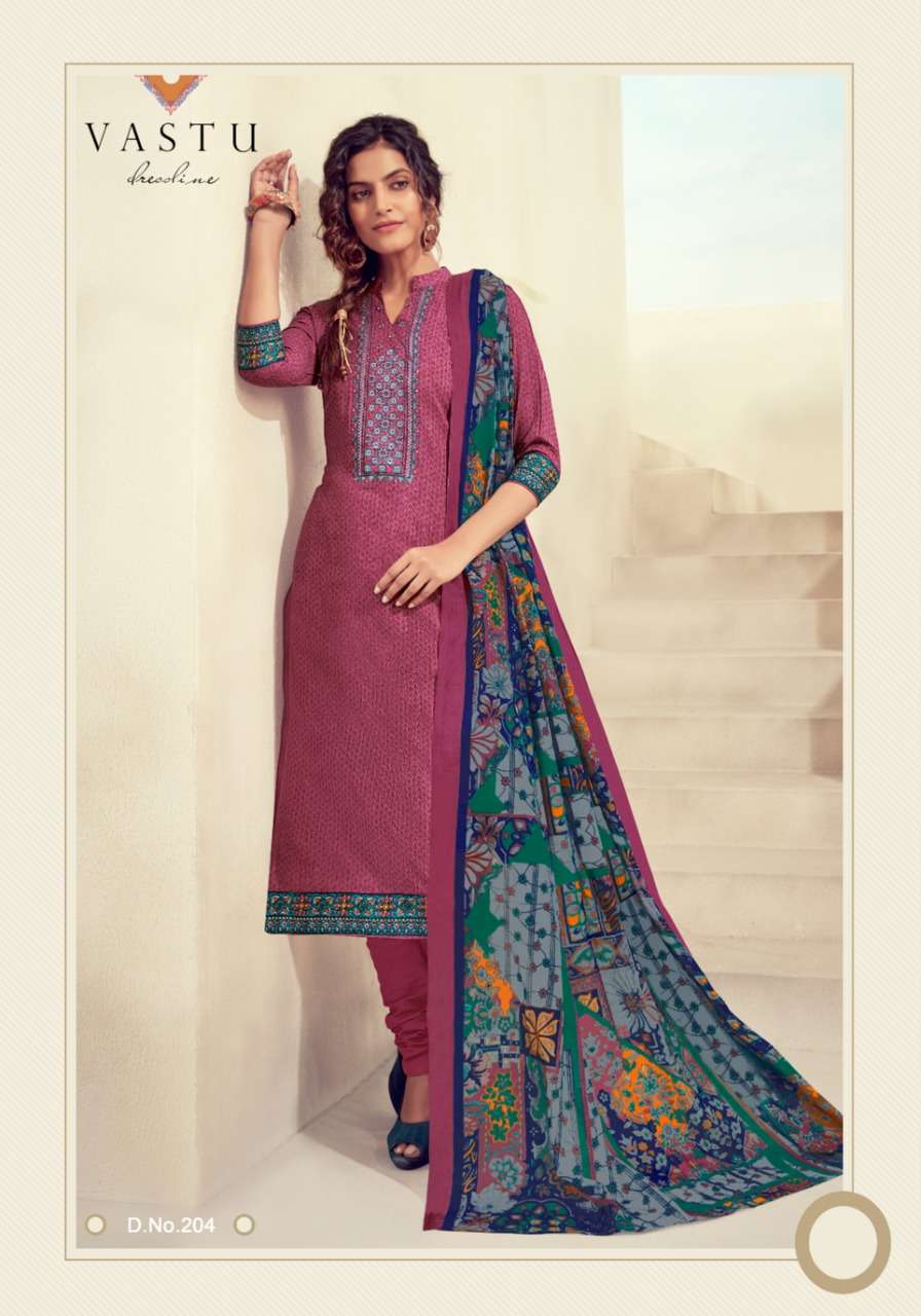 KALAMKAR VOL-2 BY VASTU TEX 201 TO 210 SERIES BEAUTIFUL SUITS STYLISH FANCY COLORFUL PARTY WEAR & OCCASIONAL WEAR COTTON LAWN PRINTED WITH WORK DRESSES AT WHOLESALE PRICE