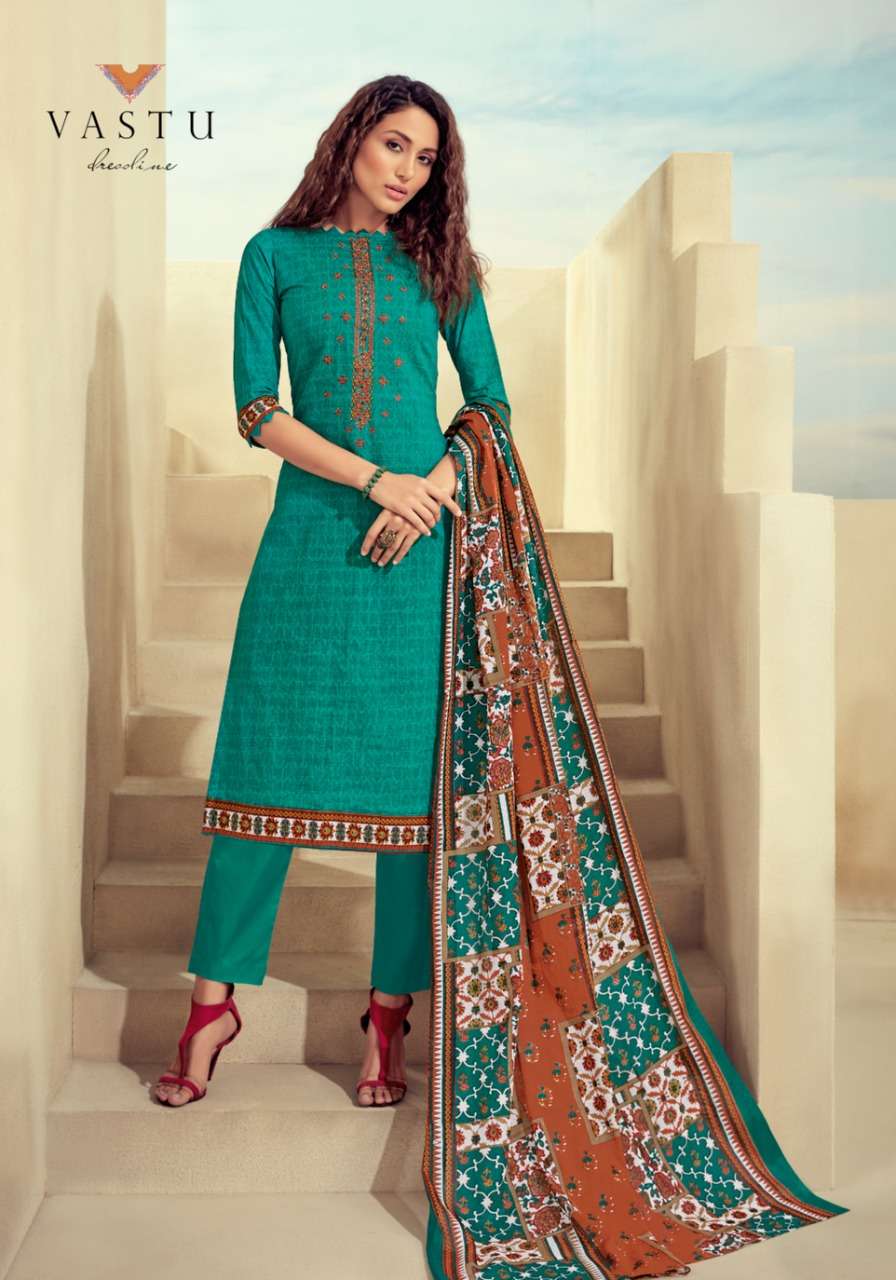 KALAMKAR VOL-2 BY VASTU TEX 201 TO 210 SERIES BEAUTIFUL SUITS STYLISH FANCY COLORFUL PARTY WEAR & OCCASIONAL WEAR COTTON LAWN PRINTED WITH WORK DRESSES AT WHOLESALE PRICE