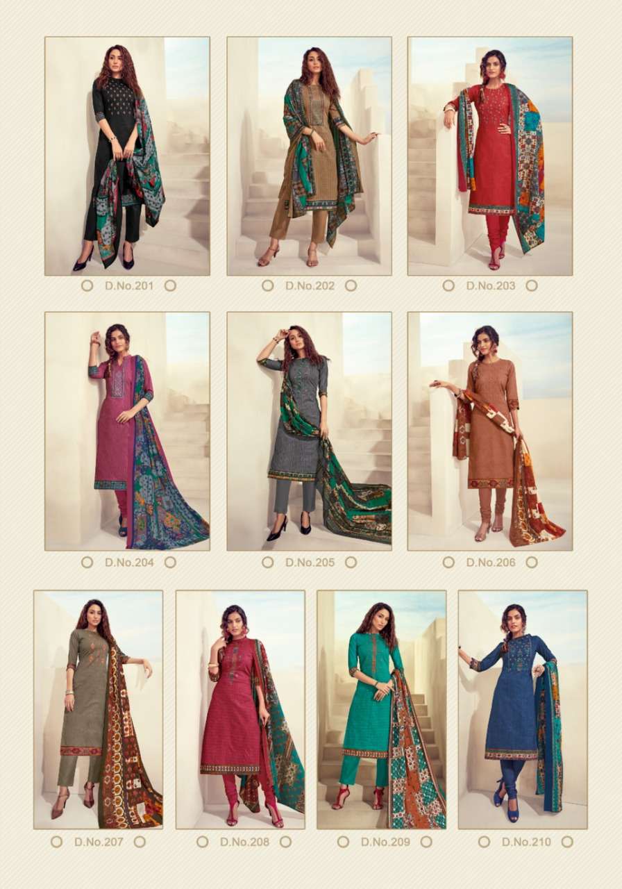 KALAMKAR VOL-2 BY VASTU TEX 201 TO 210 SERIES BEAUTIFUL SUITS STYLISH FANCY COLORFUL PARTY WEAR & OCCASIONAL WEAR COTTON LAWN PRINTED WITH WORK DRESSES AT WHOLESALE PRICE