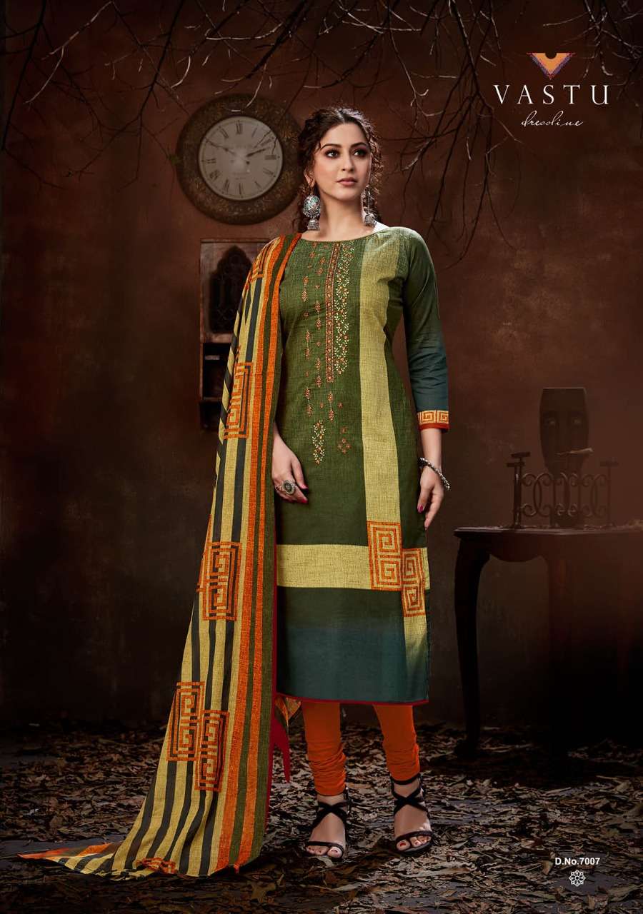 PAKEEZAH VOL-7 BY VASTU TEX 7001 TO 7010 SERIES BEAUTIFUL SUITS STYLISH FANCY COLORFUL PARTY WEAR & OCCASIONAL WEAR COTTON LAWN PRINTED DRESSES AT WHOLESALE PRICE