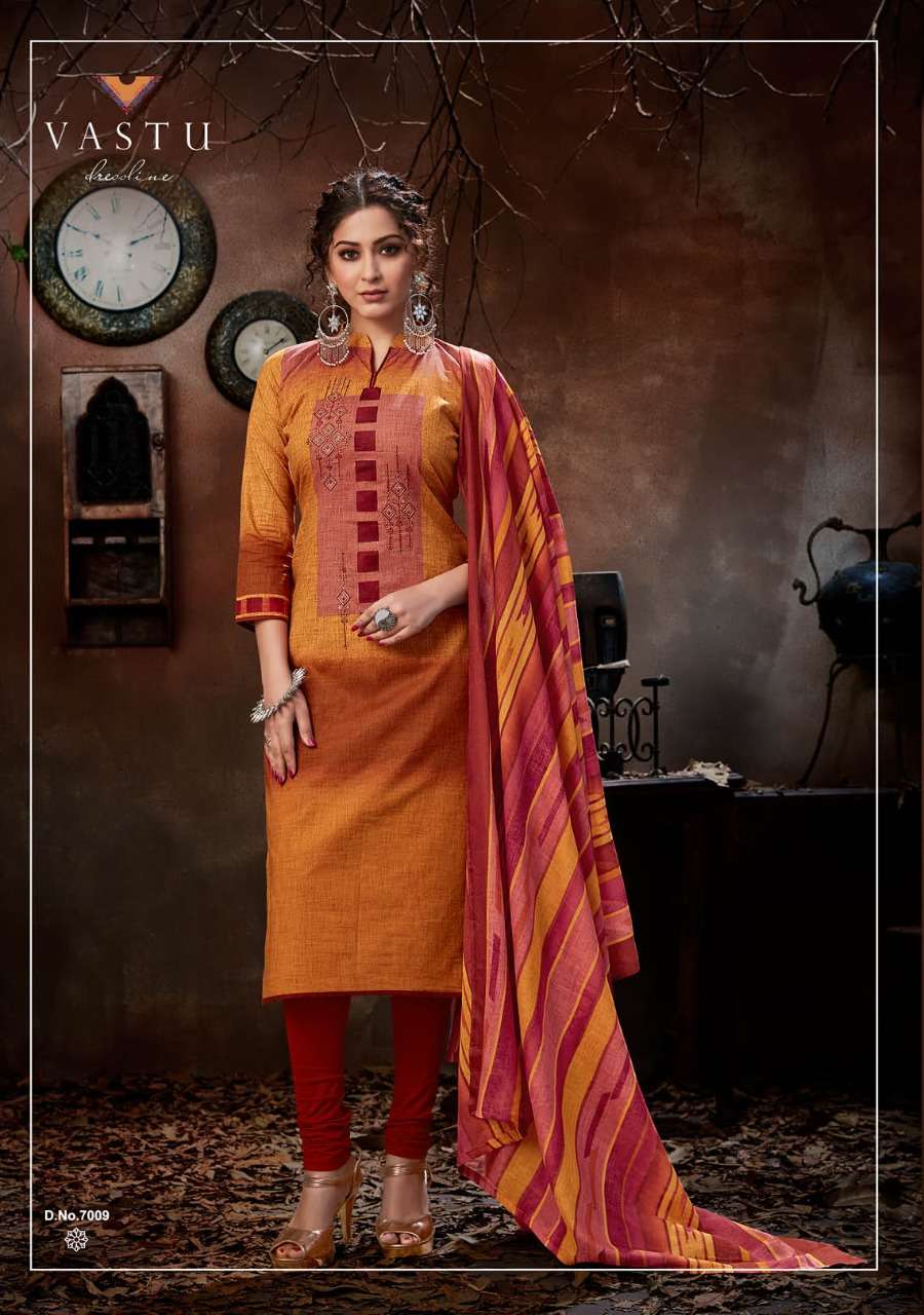 PAKEEZAH VOL-7 BY VASTU TEX 7001 TO 7010 SERIES BEAUTIFUL SUITS STYLISH FANCY COLORFUL PARTY WEAR & OCCASIONAL WEAR COTTON LAWN PRINTED DRESSES AT WHOLESALE PRICE