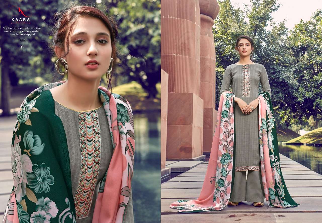 MAKHMALI BY KAARA SUIT 1001 TO 1008 SERIES SUITS BEAUTIFUL FANCY COLORFUL STYLISH PARTY WEAR & OCCASIONAL WEAR PURE PASHMINA DIGITAL PRINTED DRESSES AT WHOLESALE PRICE