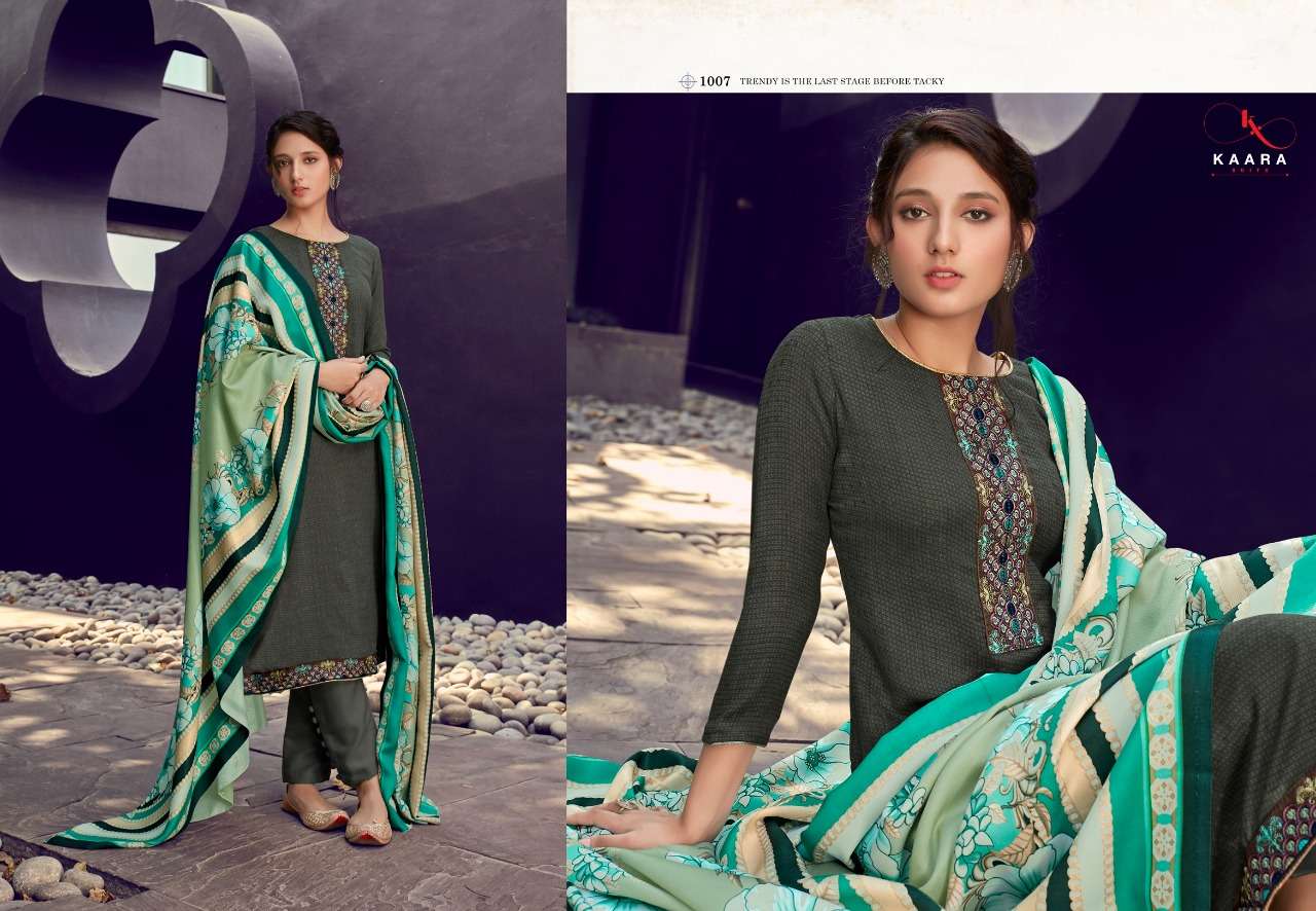 MAKHMALI BY KAARA SUIT 1001 TO 1008 SERIES SUITS BEAUTIFUL FANCY COLORFUL STYLISH PARTY WEAR & OCCASIONAL WEAR PURE PASHMINA DIGITAL PRINTED DRESSES AT WHOLESALE PRICE