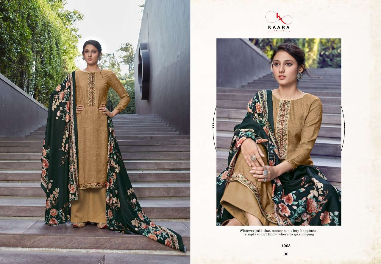 MAKHMALI BY KAARA SUIT 1001 TO 1008 SERIES SUITS BEAUTIFUL FANCY COLORFUL STYLISH PARTY WEAR & OCCASIONAL WEAR PURE PASHMINA DIGITAL PRINTED DRESSES AT WHOLESALE PRICE