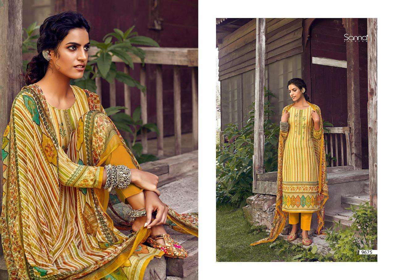 HABIBAH BY SANNA FASHION 9674 TO 9683 SERIES BEAUTIFUL SUITS STYLISH FANCY COLORFUL PARTY WEAR & OCCASIONAL WEAR PURE PASHMINA DIGITAL PRINTED DRESSES AT WHOLESALE PRICE