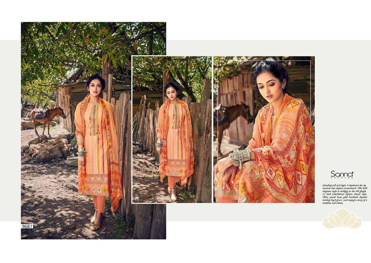 HABIBAH BY SANNA FASHION 9674 TO 9683 SERIES BEAUTIFUL SUITS STYLISH FANCY COLORFUL PARTY WEAR & OCCASIONAL WEAR PURE PASHMINA DIGITAL PRINTED DRESSES AT WHOLESALE PRICE