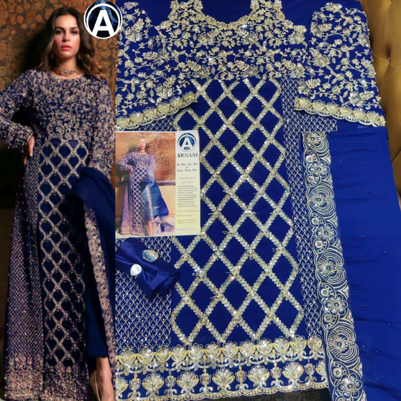 RIMISHA 06 BY ARMANI 22 TO 22-D SERIES Z DESIGNER SUITS BEAUTIFUL FANCY COLORFUL STYLISH PARTY WEAR & OCCASIONAL WEAR FAUX GEORGETTE HEAVY EMBROIDERED DRESSES AT WHOLESALE PRICE