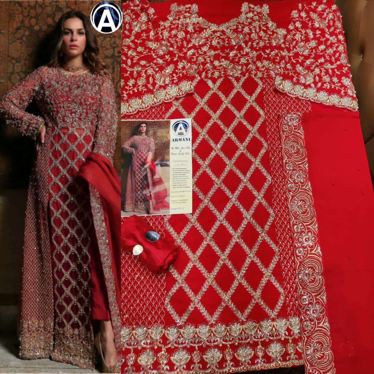 RIMISHA 06 BY ARMANI 22 TO 22-D SERIES Z DESIGNER SUITS BEAUTIFUL FANCY COLORFUL STYLISH PARTY WEAR & OCCASIONAL WEAR FAUX GEORGETTE HEAVY EMBROIDERED DRESSES AT WHOLESALE PRICE