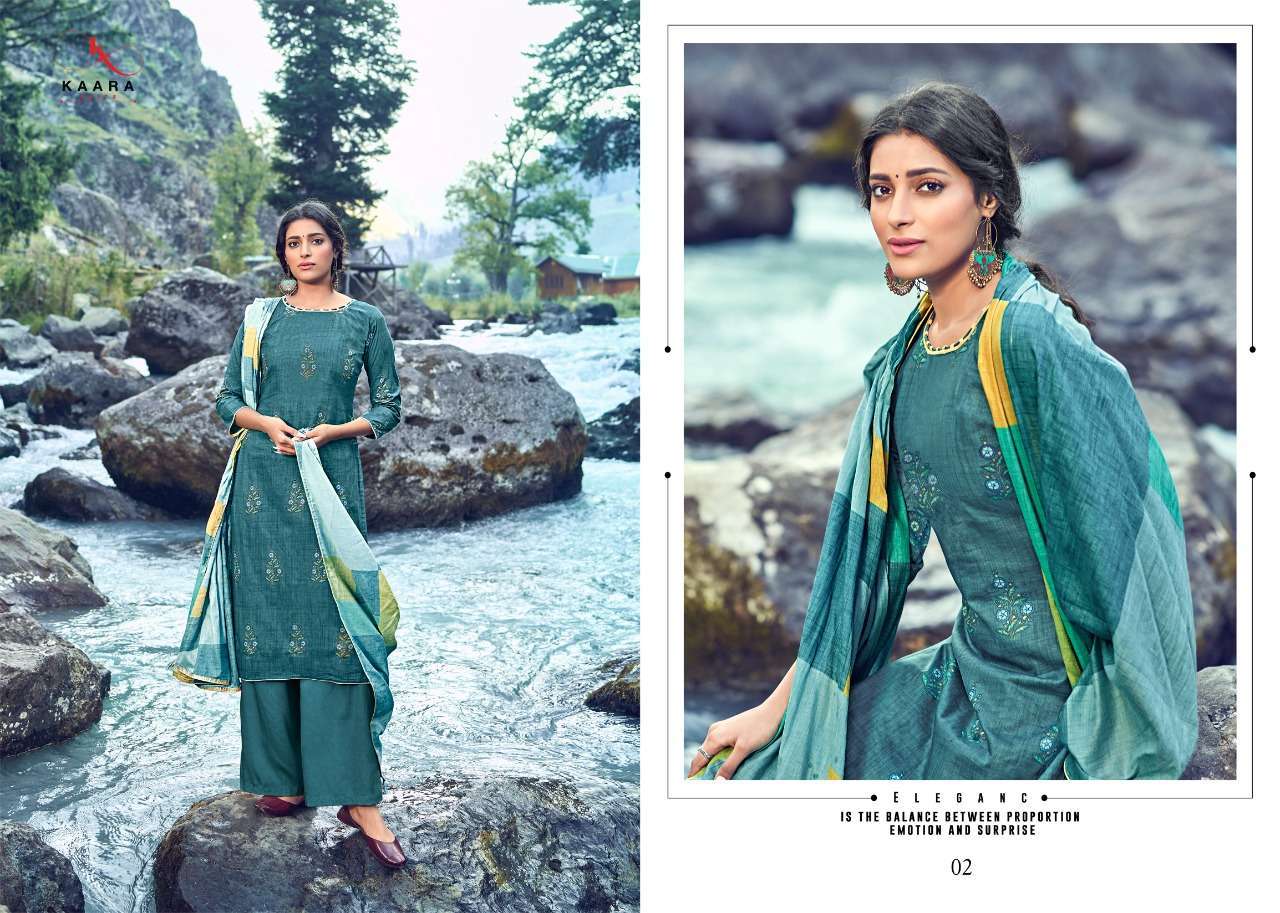 CINDERELLA BY KAARA SUITS 01 TO 08 SERIES BEAUTIFUL SUITS STYLISH FANCY COLORFUL PARTY WEAR & OCCASIONAL WEAR PASHMINA PRINTED DRESSES AT WHOLESALE PRICE