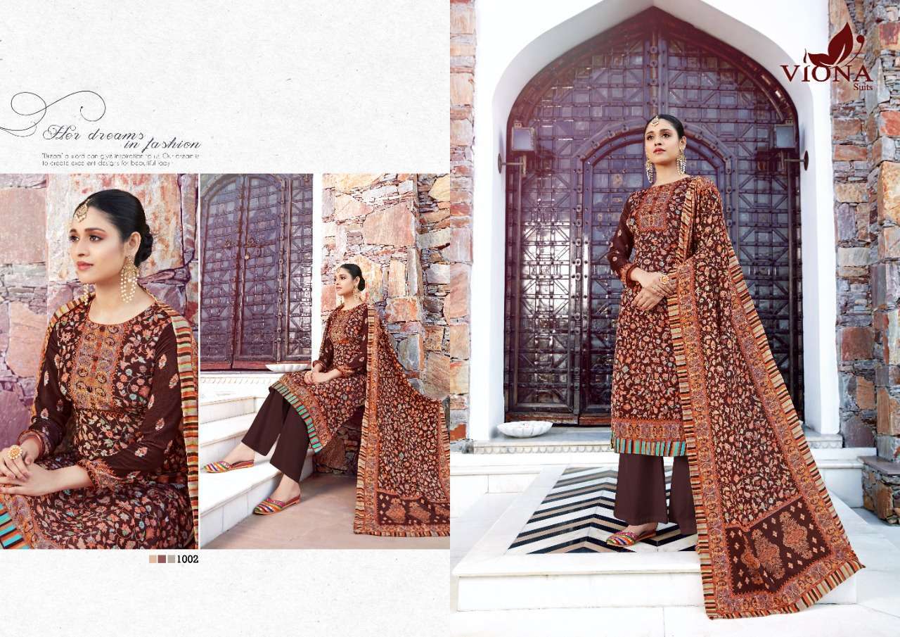 ARSHIFA BY VIONA SUITS 1001 TO 1008 SERIES BEAUTIFUL SUITS STYLISH FANCY COLORFUL PARTY WEAR & OCCASIONAL WEAR PURE 9000 KOREAN VELVET DIGITAL PRINTED DRESSES AT WHOLESALE PRICE