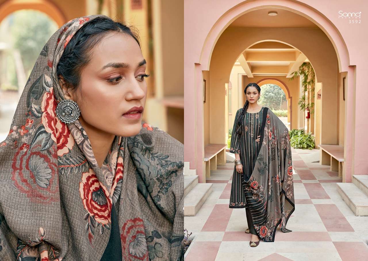 RUMANA BY SANNA FASHION 3586 TO 3595 SERIES BEAUTIFUL STYLISH SUITS FANCY COLORFUL CASUAL WEAR & ETHNIC WEAR & READY TO WEAR PURE PASHMINA DIGITAL PRINTED DRESSES AT WHOLESALE PRICE