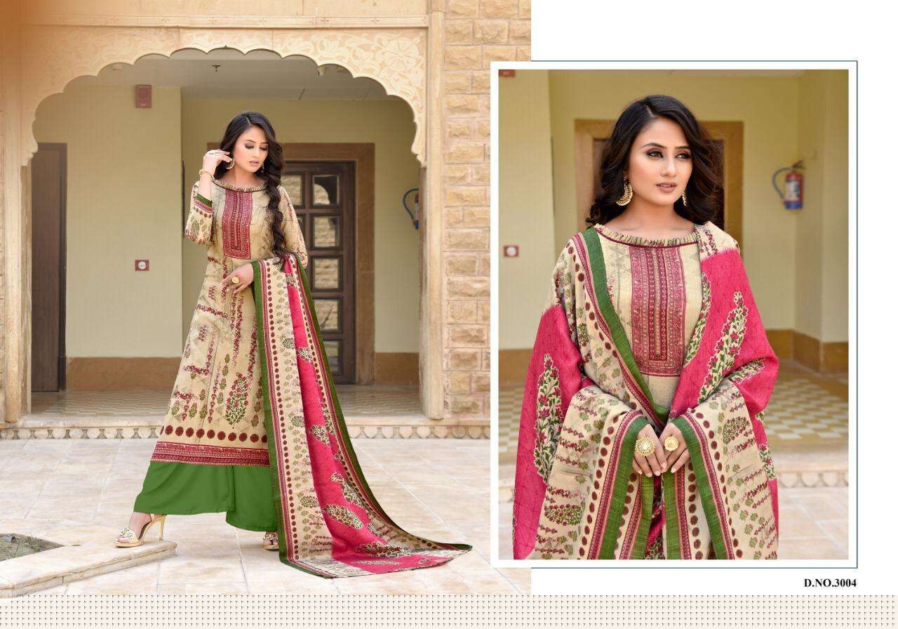 GLORY VOL-3 BY SHREE BALA CREATION 3001 TO 3010 SERIES BEAUTIFUL STYLISH SUITS FANCY COLORFUL CASUAL WEAR & ETHNIC WEAR & READY TO WEAR WOOLEN PASHMINA PRINTED DRESSES AT WHOLESALE PRICE