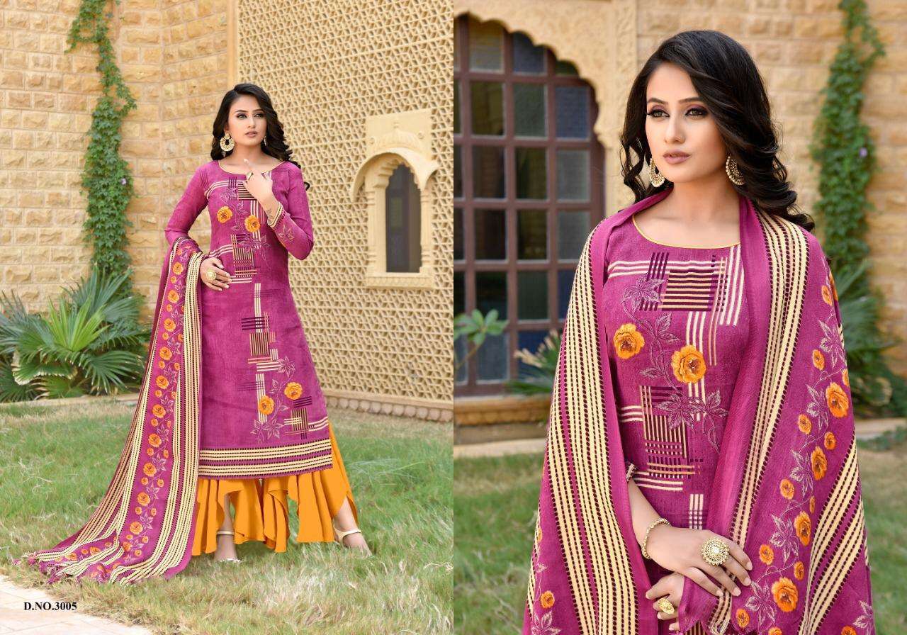 GLORY VOL-3 BY SHREE BALA CREATION 3001 TO 3010 SERIES BEAUTIFUL STYLISH SUITS FANCY COLORFUL CASUAL WEAR & ETHNIC WEAR & READY TO WEAR WOOLEN PASHMINA PRINTED DRESSES AT WHOLESALE PRICE