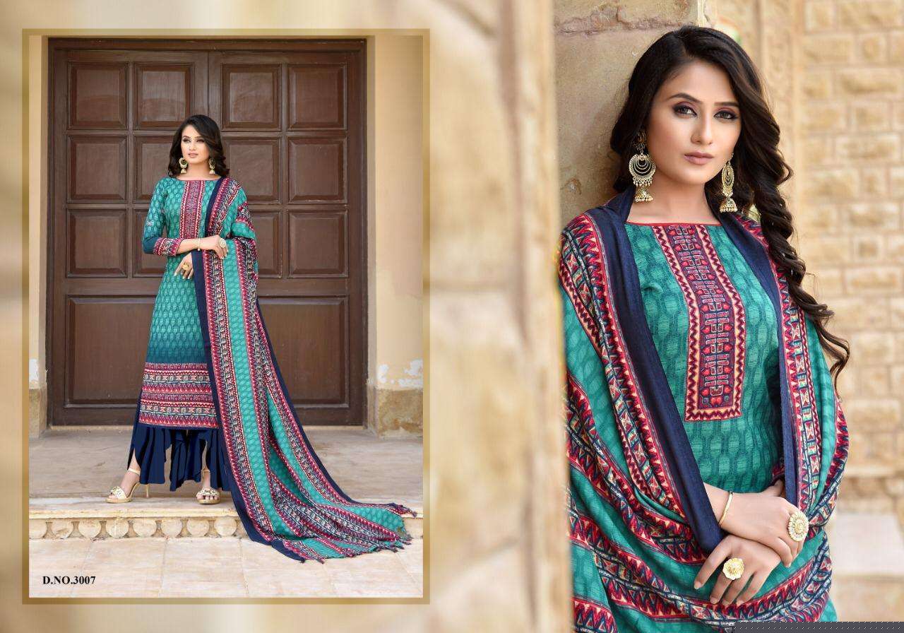 GLORY VOL-3 BY SHREE BALA CREATION 3001 TO 3010 SERIES BEAUTIFUL STYLISH SUITS FANCY COLORFUL CASUAL WEAR & ETHNIC WEAR & READY TO WEAR WOOLEN PASHMINA PRINTED DRESSES AT WHOLESALE PRICE