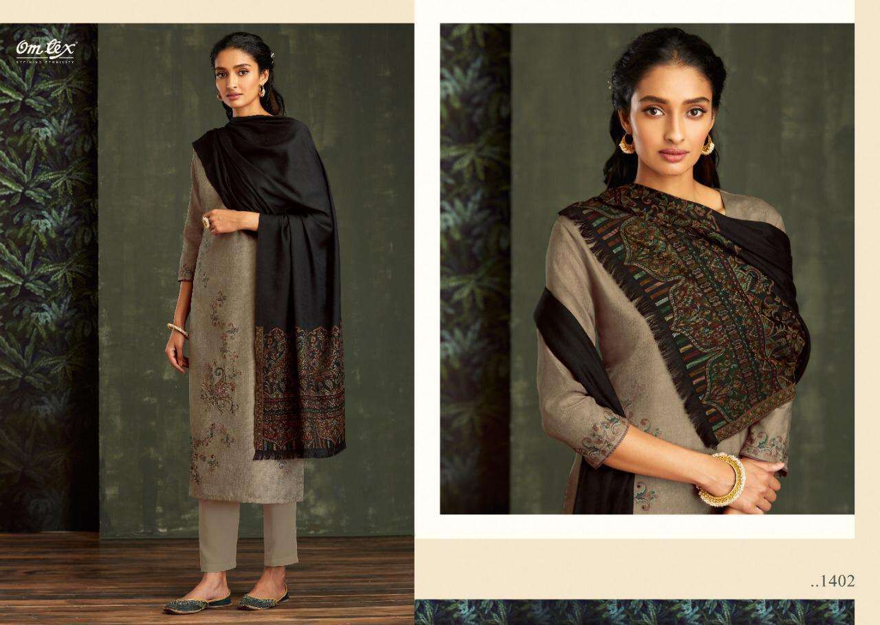 AADYA BY OM TEX 1401 TO 1408 SERIES BEAUTIFUL STYLISH SUITS FANCY COLORFUL CASUAL WEAR & ETHNIC WEAR & READY TO WEAR PASHMINA PRINTED DRESSES AT WHOLESALE PRICE