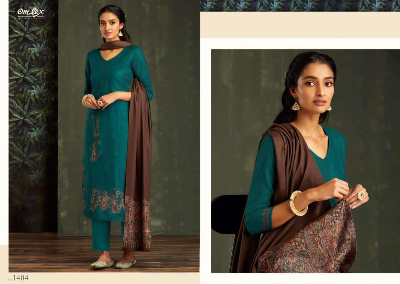 AADYA BY OM TEX 1401 TO 1408 SERIES BEAUTIFUL STYLISH SUITS FANCY COLORFUL CASUAL WEAR & ETHNIC WEAR & READY TO WEAR PASHMINA PRINTED DRESSES AT WHOLESALE PRICE