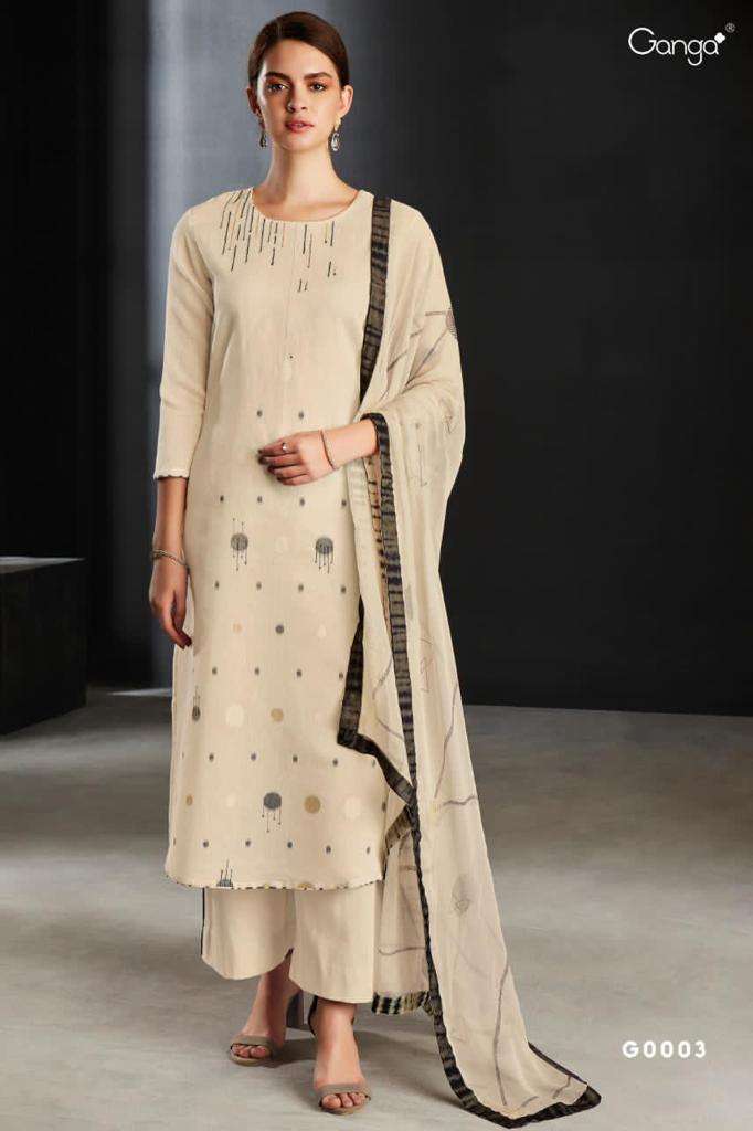 EMMA BY GANGA FASHION G-0001 TO G-0007 SERIES BEAUTIFUL STYLISH SUITS FANCY COLORFUL CASUAL WEAR & ETHNIC WEAR & READY TO WEAR PURE WOVEN SILK JACUARD PRINTED DRESSES AT WHOLESALE PRICE