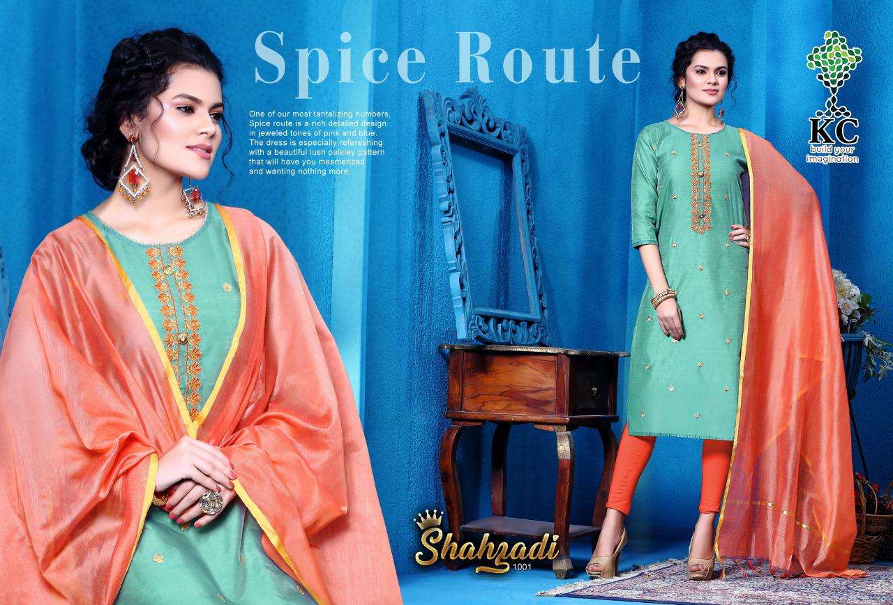 SHAHZADI BY KC 1001 TO 1008 SERIES BEAUTIFUL STYLISH COLORFUL FANCY PARTY WEAR & ETHNIC WEAR & READY TO WEAR HEAVY MODAL FABRIC PRINT KURTIS AT WHOLESALE PRICE
