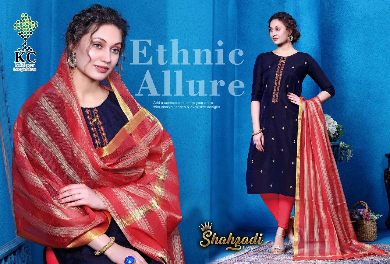 SHAHZADI BY KC 1001 TO 1008 SERIES BEAUTIFUL STYLISH COLORFUL FANCY PARTY WEAR & ETHNIC WEAR & READY TO WEAR HEAVY MODAL FABRIC PRINT KURTIS AT WHOLESALE PRICE