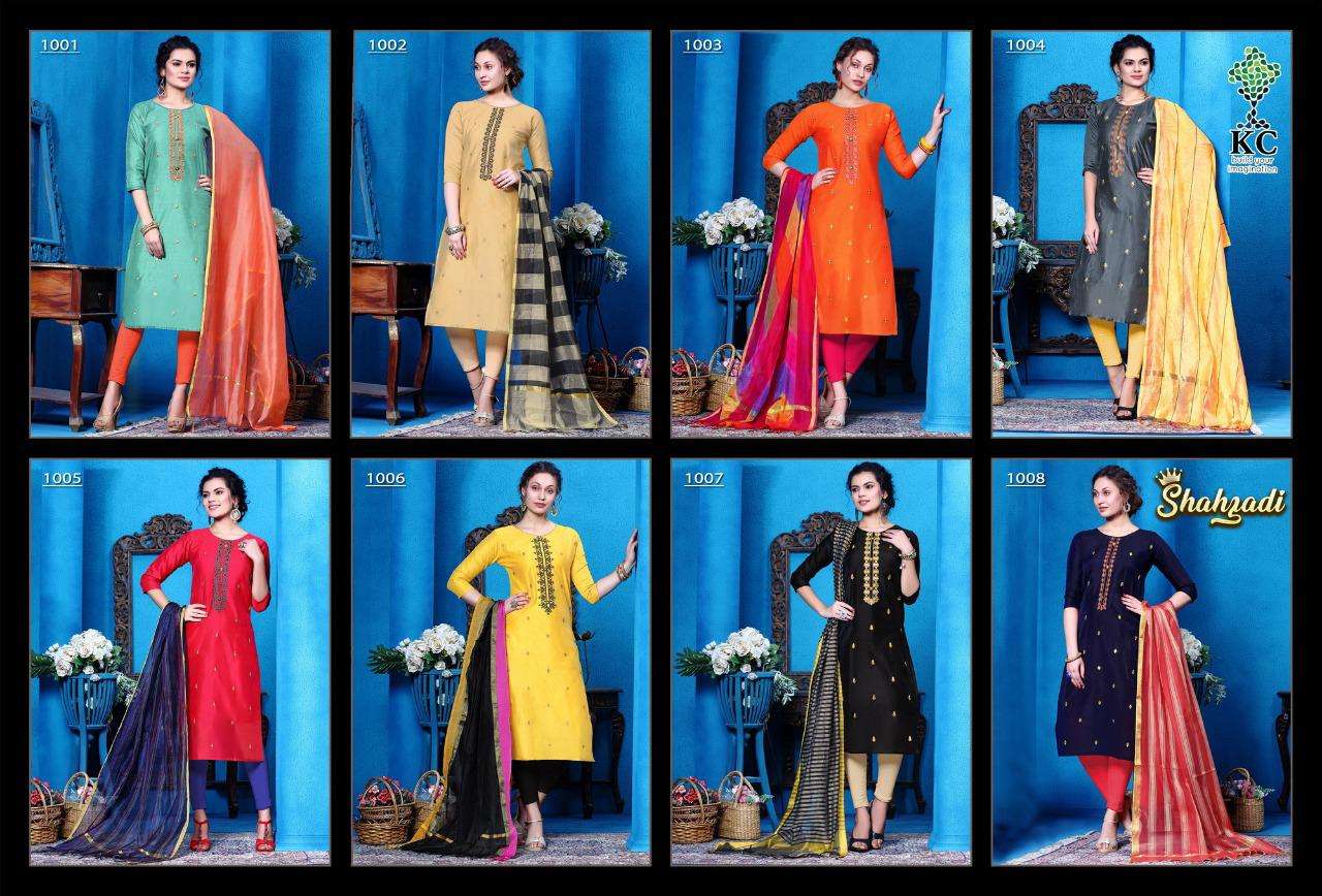 SHAHZADI BY KC 1001 TO 1008 SERIES BEAUTIFUL STYLISH COLORFUL FANCY PARTY WEAR & ETHNIC WEAR & READY TO WEAR HEAVY MODAL FABRIC PRINT KURTIS AT WHOLESALE PRICE