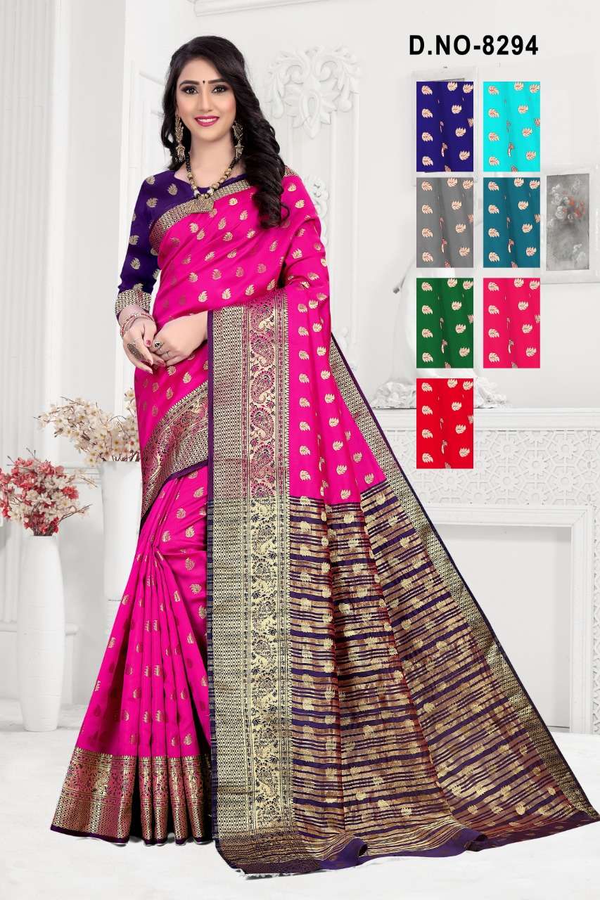 SOUMITRA BY HAYTEE 8293 TO 8295 SERIES INDIAN TRADITIONAL WEAR COLLECTION BEAUTIFUL STYLISH FANCY COLORFUL PARTY WEAR & OCCASIONAL WEAR HANLDOOM POLY COTTON SAREES AT WHOLESALE PRICE