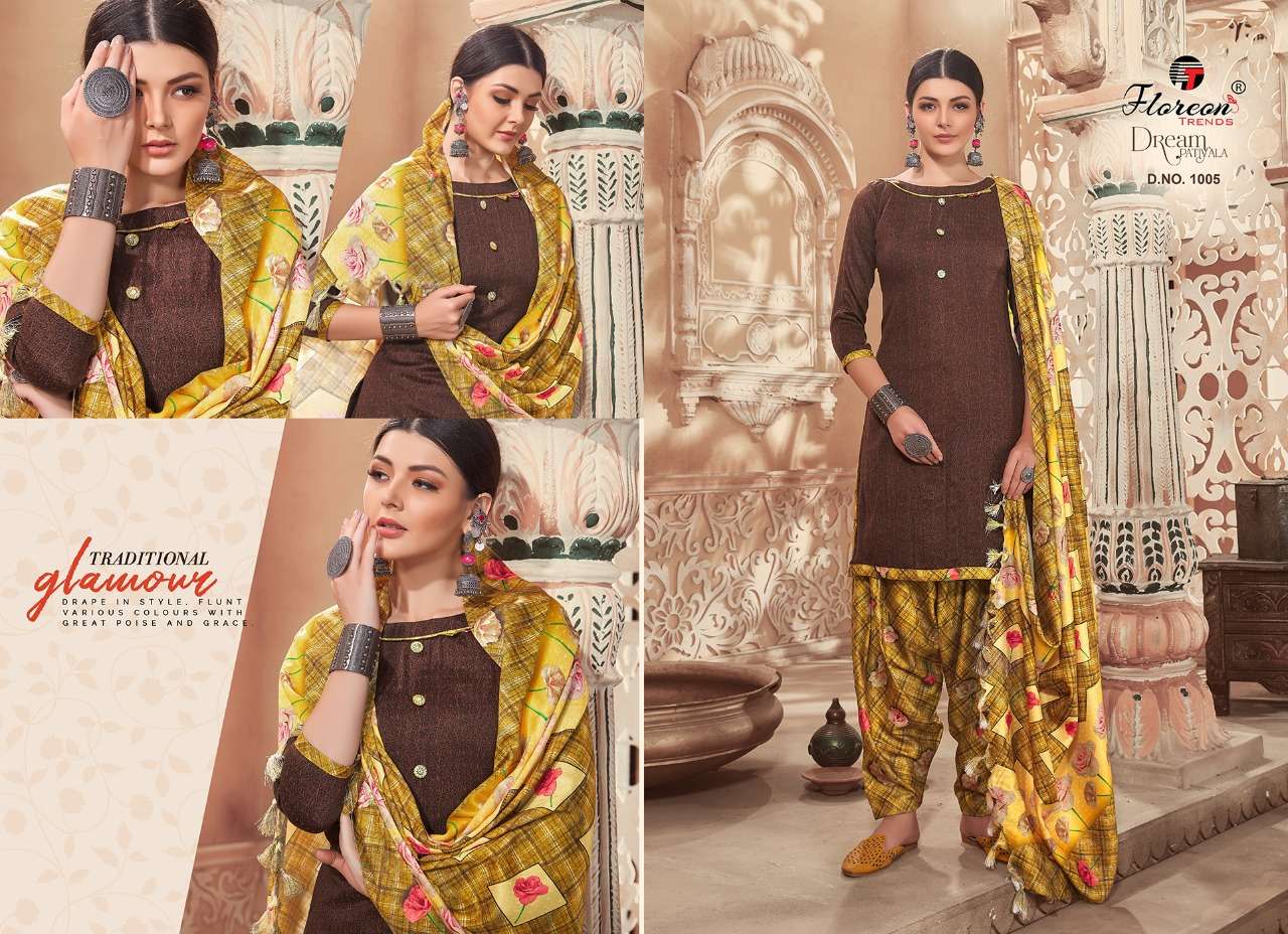 DREAM PATIYALA PASHMINA BY FLOREON TRENDZ 1001 TO 1010 SERIES BEAUTIFUL SUITS STYLISH FANCY COLORFUL CASUAL WEAR & ETHNIC WEAR DOBBY PASHMINA PRINTED DRESSES AT WHOLESALE PRICE