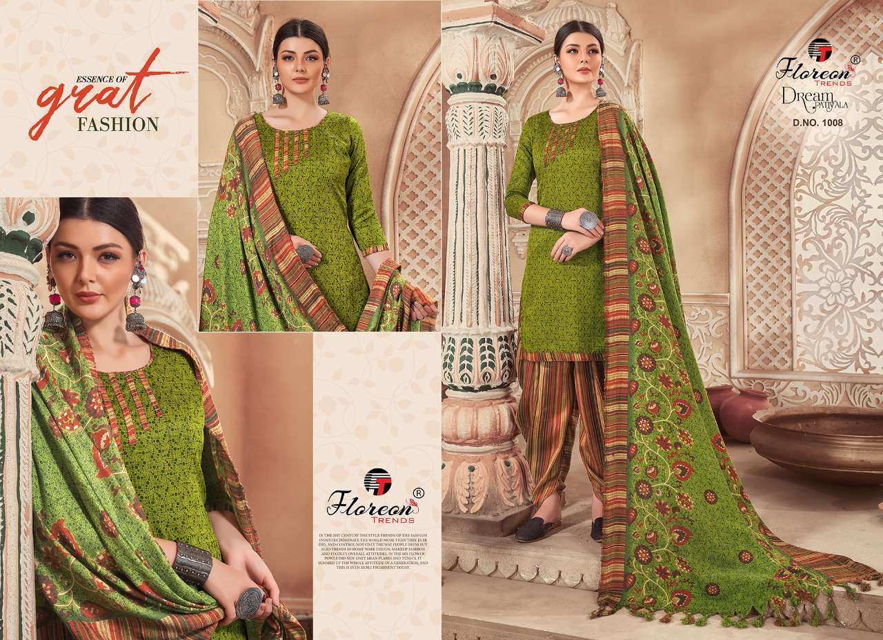 DREAM PATIYALA PASHMINA BY FLOREON TRENDZ 1001 TO 1010 SERIES BEAUTIFUL SUITS STYLISH FANCY COLORFUL CASUAL WEAR & ETHNIC WEAR DOBBY PASHMINA PRINTED DRESSES AT WHOLESALE PRICE