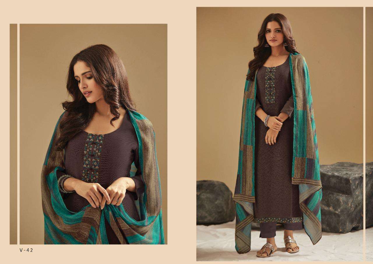 DIYA BY VARINA 41 TO 52 SERIES BEAUTIFUL SUITS STYLISH FANCY COLORFUL CASUAL WEAR & ETHNIC WEAR TWILL CHEK WITH EMBROIDERY DRESSES AT WHOLESALE PRICE