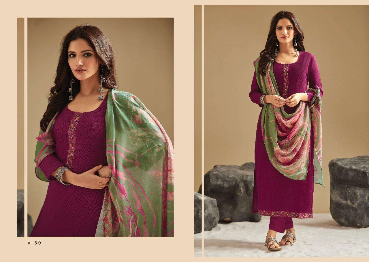 DIYA BY VARINA 41 TO 52 SERIES BEAUTIFUL SUITS STYLISH FANCY COLORFUL CASUAL WEAR & ETHNIC WEAR TWILL CHEK WITH EMBROIDERY DRESSES AT WHOLESALE PRICE