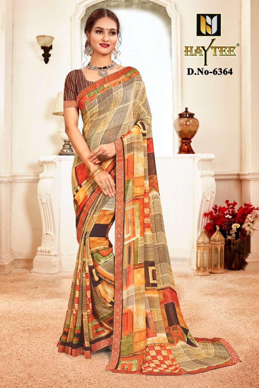 PASSION BY HAYTEE 6364 TO 6375 SERIES INDIAN TRADITIONAL WEAR COLLECTION BEAUTIFUL STYLISH FANCY COLORFUL PARTY WEAR & OCCASIONAL WEAR WEIGHTLESS PRINTED SAREES AT WHOLESALE PRICE