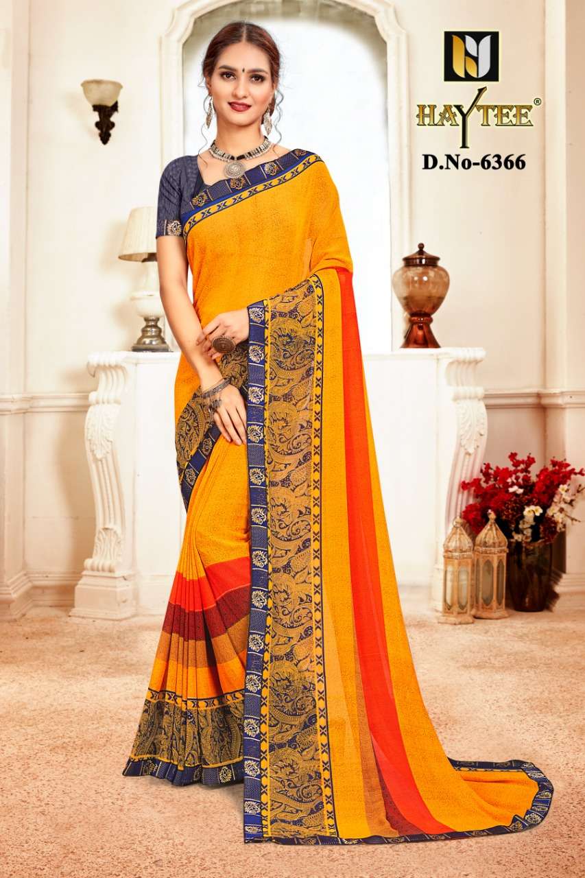 PASSION BY HAYTEE 6364 TO 6375 SERIES INDIAN TRADITIONAL WEAR COLLECTION BEAUTIFUL STYLISH FANCY COLORFUL PARTY WEAR & OCCASIONAL WEAR WEIGHTLESS PRINTED SAREES AT WHOLESALE PRICE