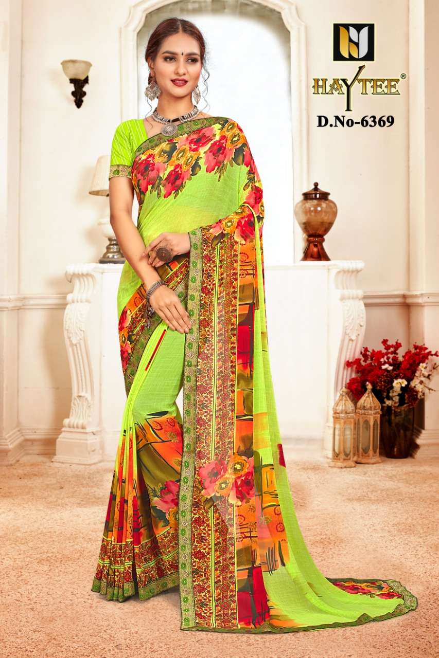 PASSION BY HAYTEE 6364 TO 6375 SERIES INDIAN TRADITIONAL WEAR COLLECTION BEAUTIFUL STYLISH FANCY COLORFUL PARTY WEAR & OCCASIONAL WEAR WEIGHTLESS PRINTED SAREES AT WHOLESALE PRICE