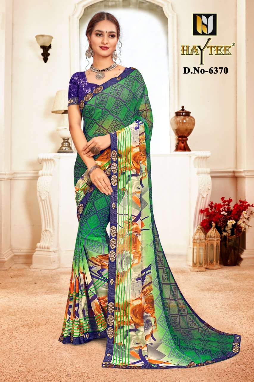 PASSION BY HAYTEE 6364 TO 6375 SERIES INDIAN TRADITIONAL WEAR COLLECTION BEAUTIFUL STYLISH FANCY COLORFUL PARTY WEAR & OCCASIONAL WEAR WEIGHTLESS PRINTED SAREES AT WHOLESALE PRICE