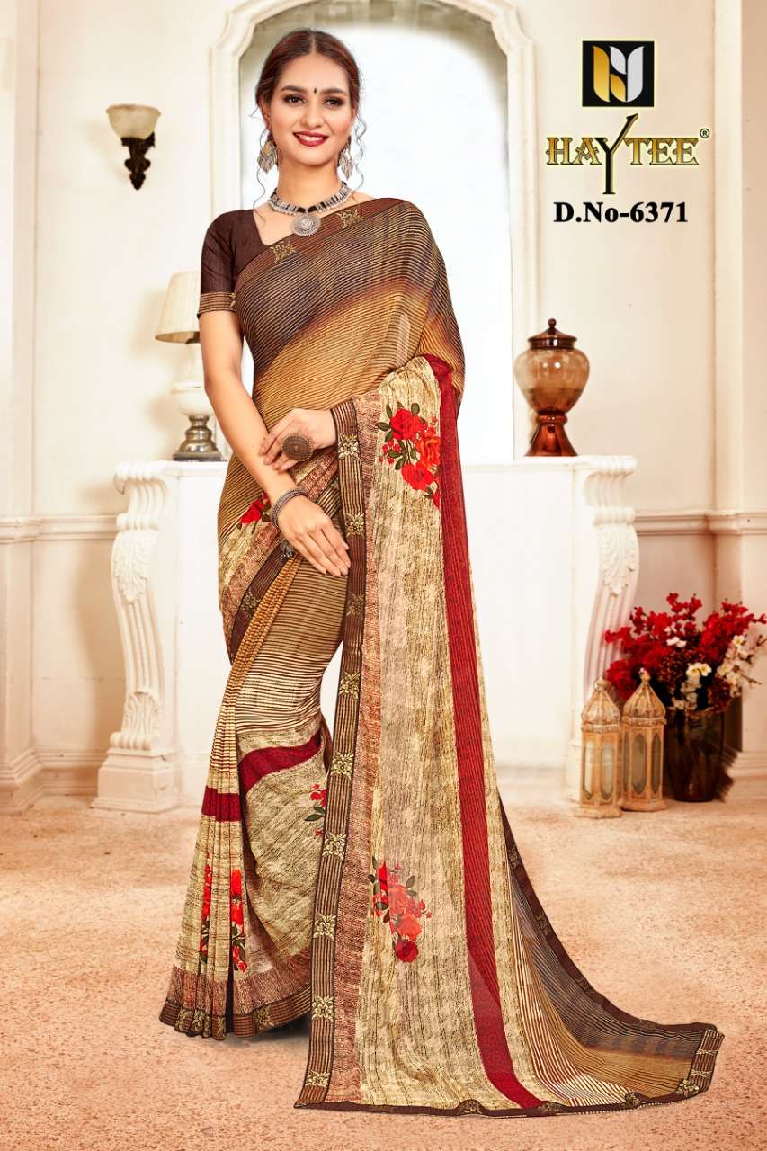 PASSION BY HAYTEE 6364 TO 6375 SERIES INDIAN TRADITIONAL WEAR COLLECTION BEAUTIFUL STYLISH FANCY COLORFUL PARTY WEAR & OCCASIONAL WEAR WEIGHTLESS PRINTED SAREES AT WHOLESALE PRICE