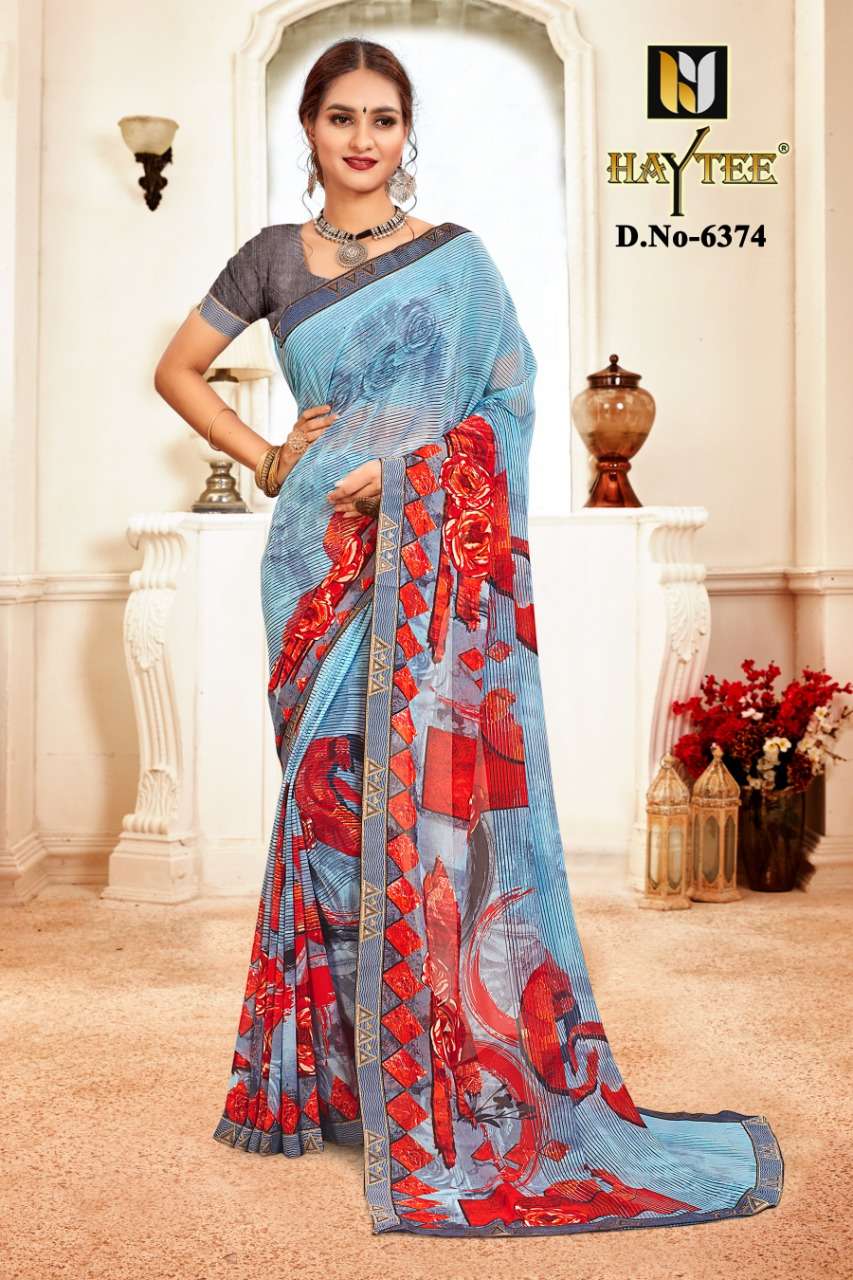 PASSION BY HAYTEE 6364 TO 6375 SERIES INDIAN TRADITIONAL WEAR COLLECTION BEAUTIFUL STYLISH FANCY COLORFUL PARTY WEAR & OCCASIONAL WEAR WEIGHTLESS PRINTED SAREES AT WHOLESALE PRICE