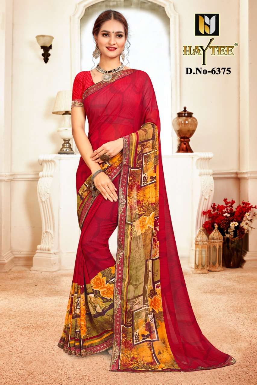 PASSION BY HAYTEE 6364 TO 6375 SERIES INDIAN TRADITIONAL WEAR COLLECTION BEAUTIFUL STYLISH FANCY COLORFUL PARTY WEAR & OCCASIONAL WEAR WEIGHTLESS PRINTED SAREES AT WHOLESALE PRICE